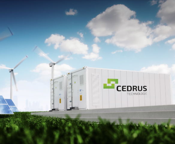 Panele słoneczne, turbiny wiatrowe i magazyny energii firmy Cedrus