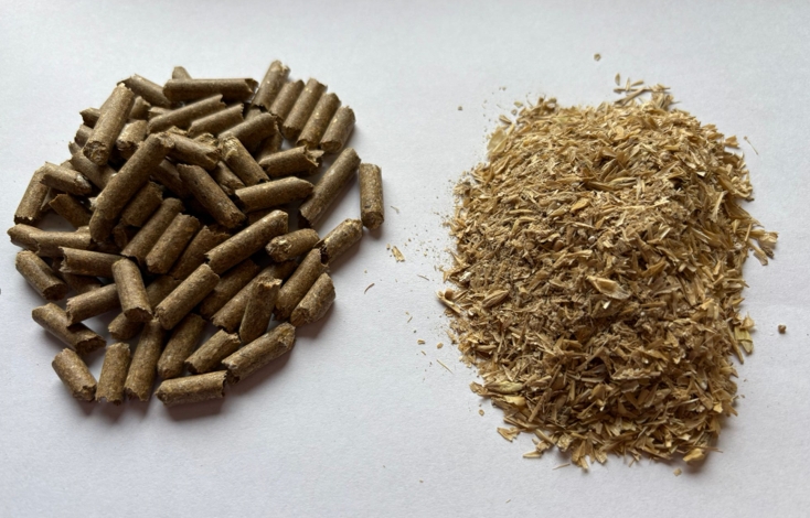 Granulates and loose bran for animal feed